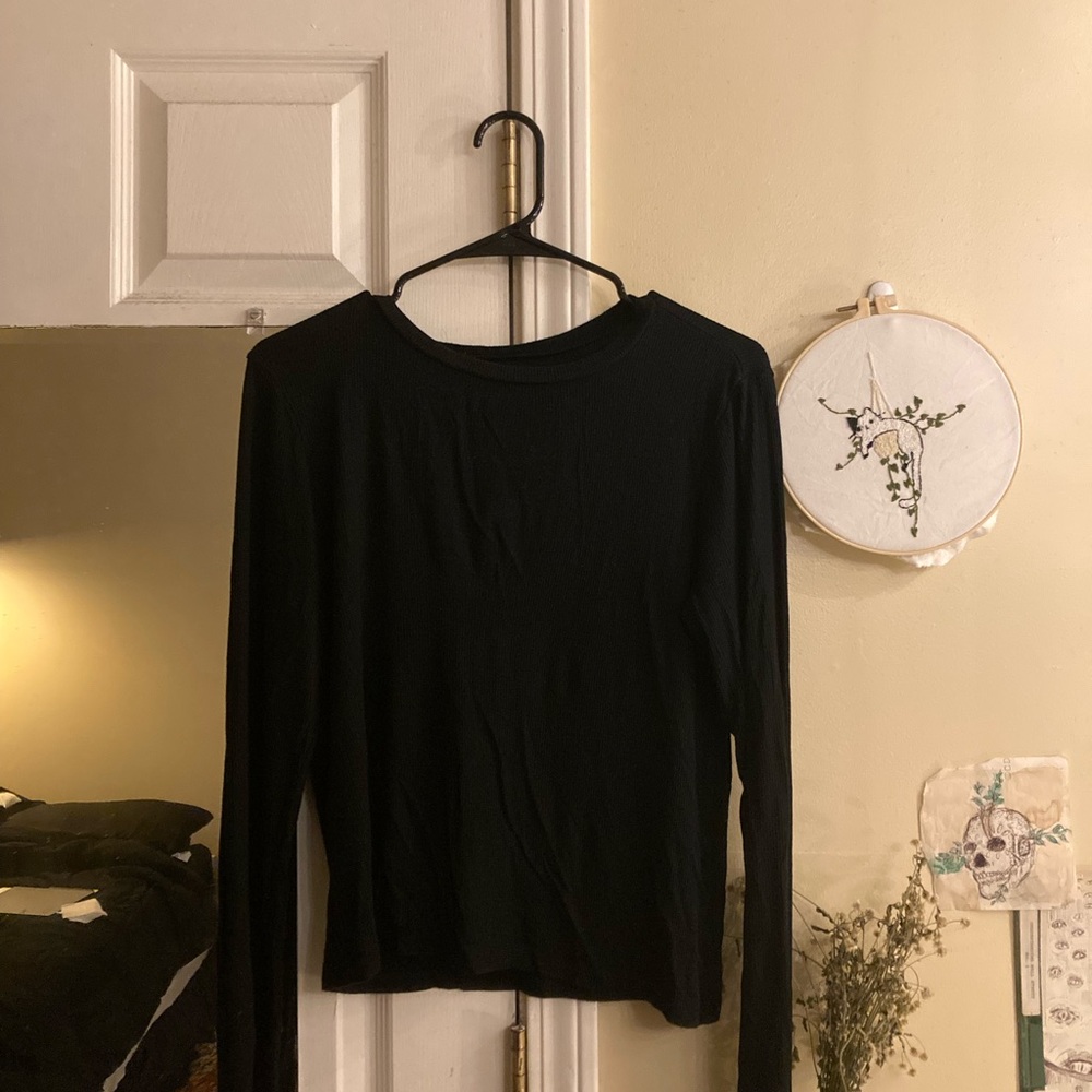 American Eagle Outfitters Black Long Sleeve Top